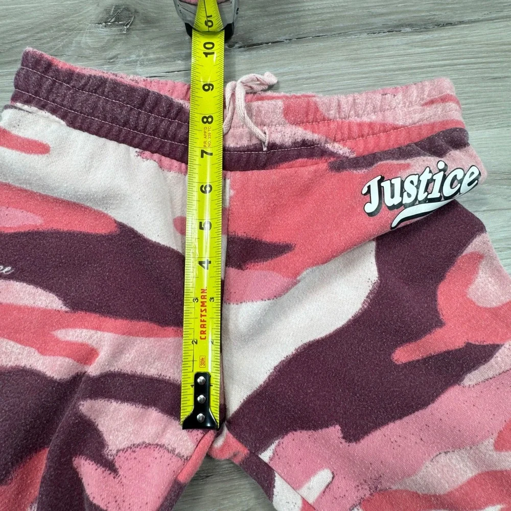 Justice‎ Pink Camo Joggers Sweatpants Girls Size M 10 Drawstring Waist